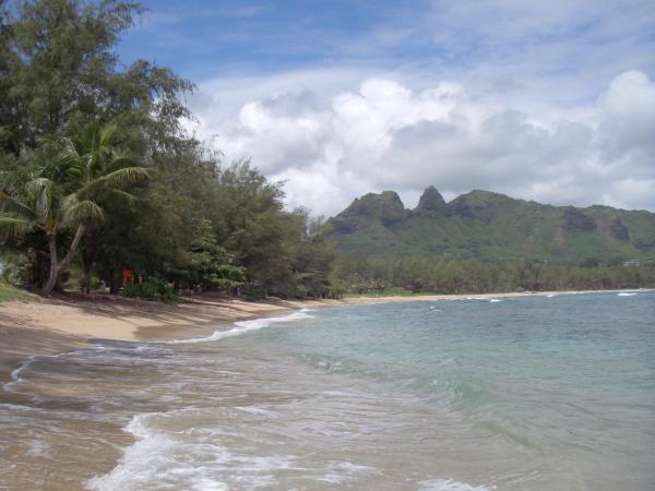 View along Anahola Beach, near the camping area View along Anahola Beach, near the camping area