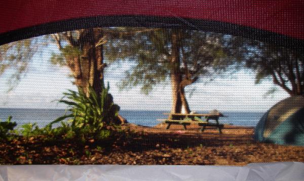 Anini Beach campsite seen from your tent window