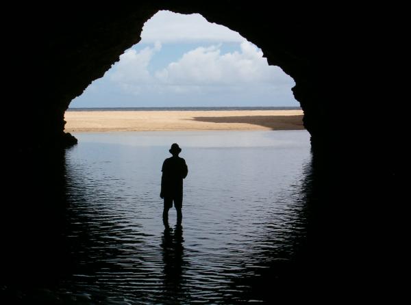 The third sea cave from Kalalau beach, the first with water